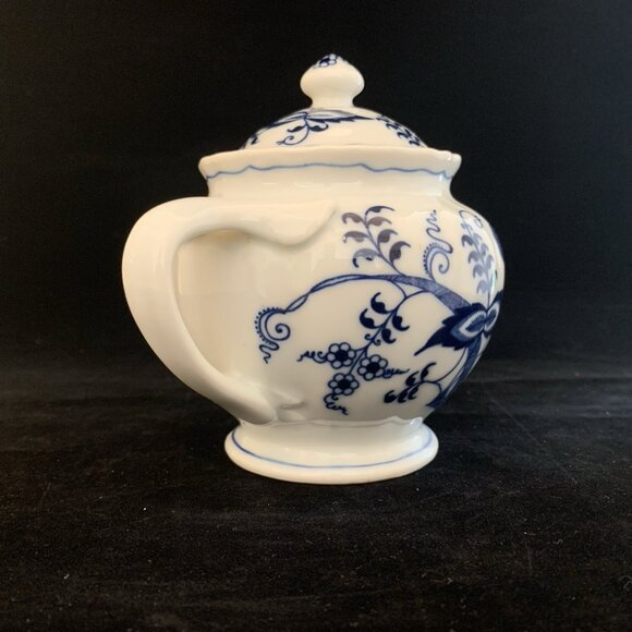 Blue Danube Porcelain Sugar Bowl w/Lid and Handles Vintage 4 3/4" Rectangle Mark - Picture 3 of 9